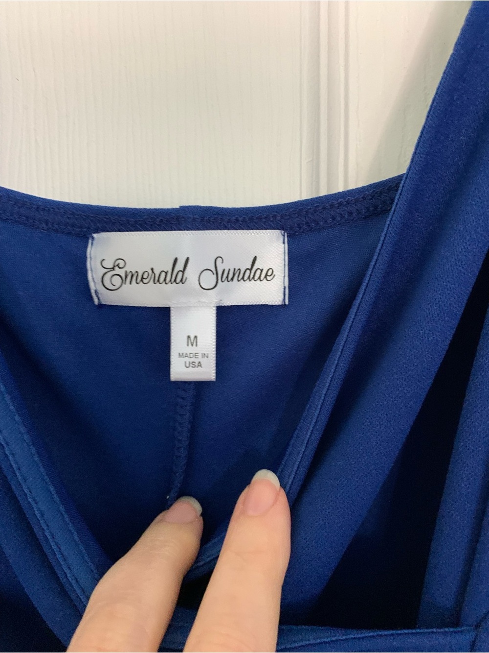 Emerald Sundae Cobalt Blue Wrap Slip Maxi Dress Size Medium NWT - Picture 6 of 8